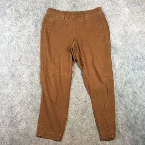 J Jill Pants 10 Corduroy Brown Mid Rise Straight Pull On Flat Front Casual